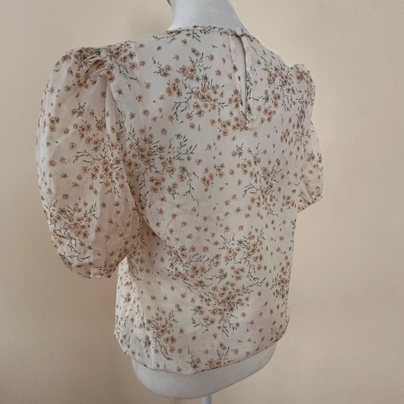 Cami NYC Rhela Cream Floral Puff Sleeve Blouse - Picture 3 of 8
